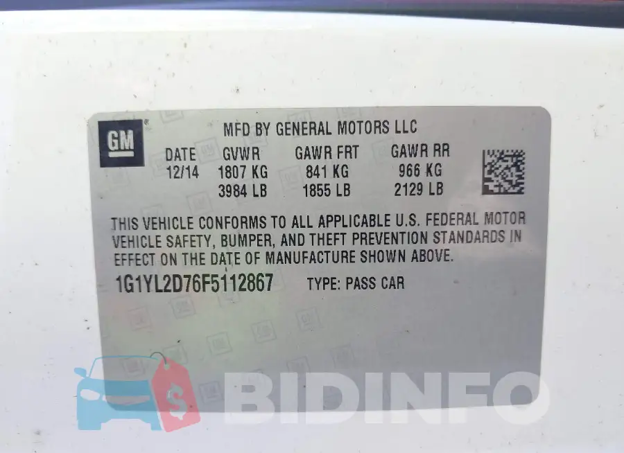 1G1YL2D76F5112867 Photo# 18