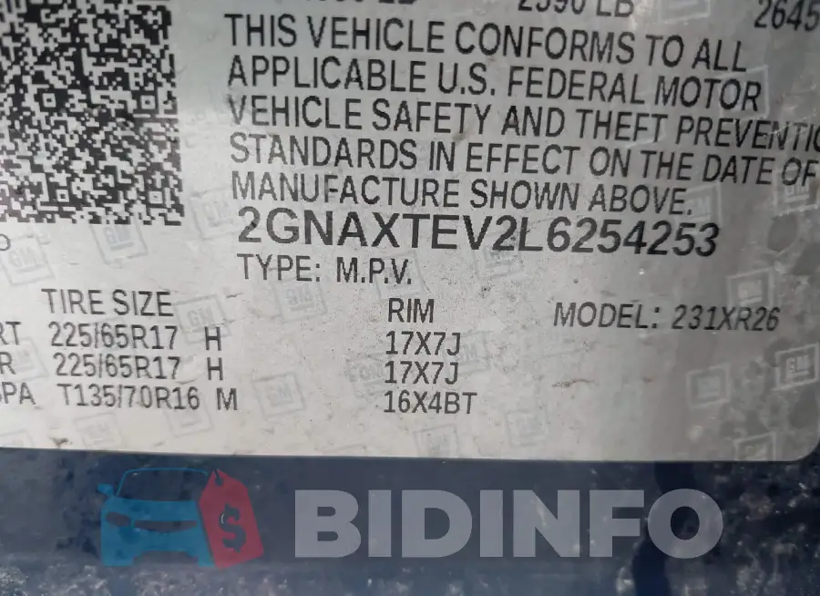 2GNAXTEV2L6254253 Photo# 9