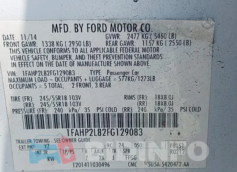 1FAHP2L82FG129083 Photo# 9
