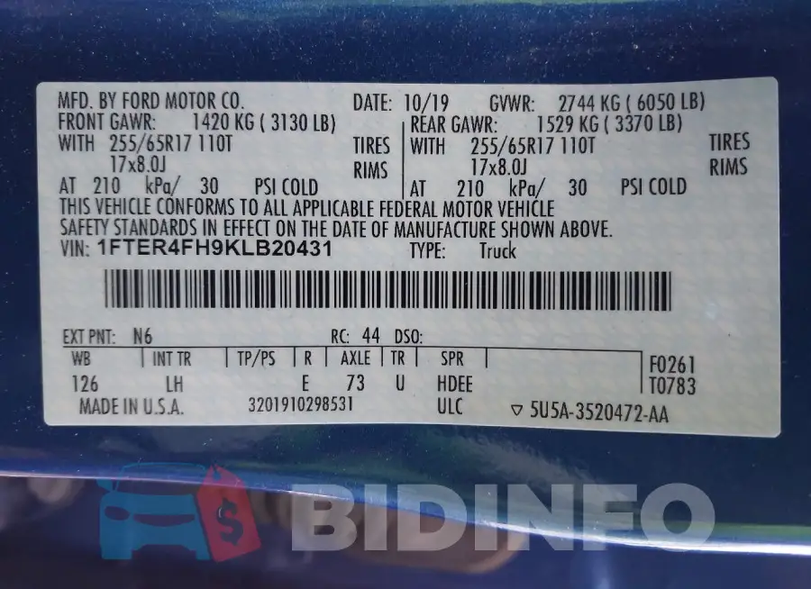 1FTER4FH9KLB20431 Photo# 9