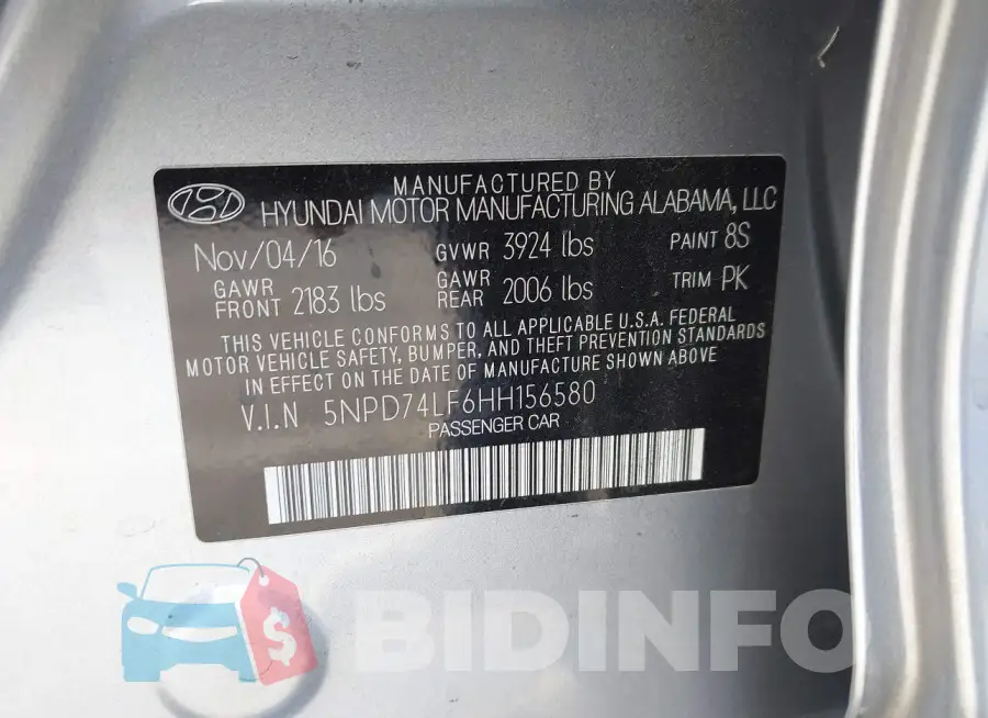 5NPD74LF6HH156580 Photo# 9