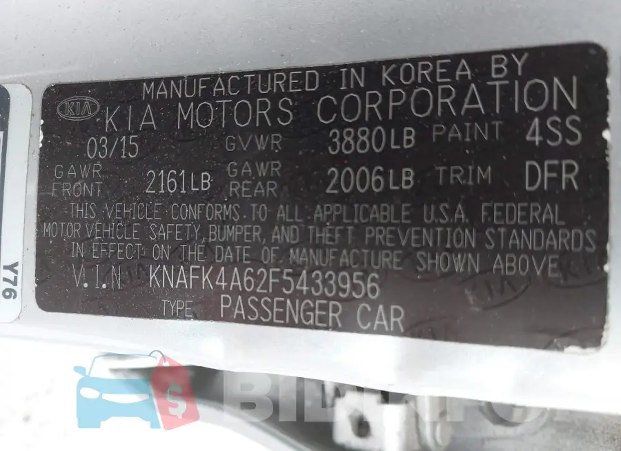 KNAFK4A62F5433956 Photo# 9