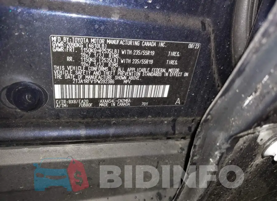 2T3A1RFV1PW392386 Photo# 9