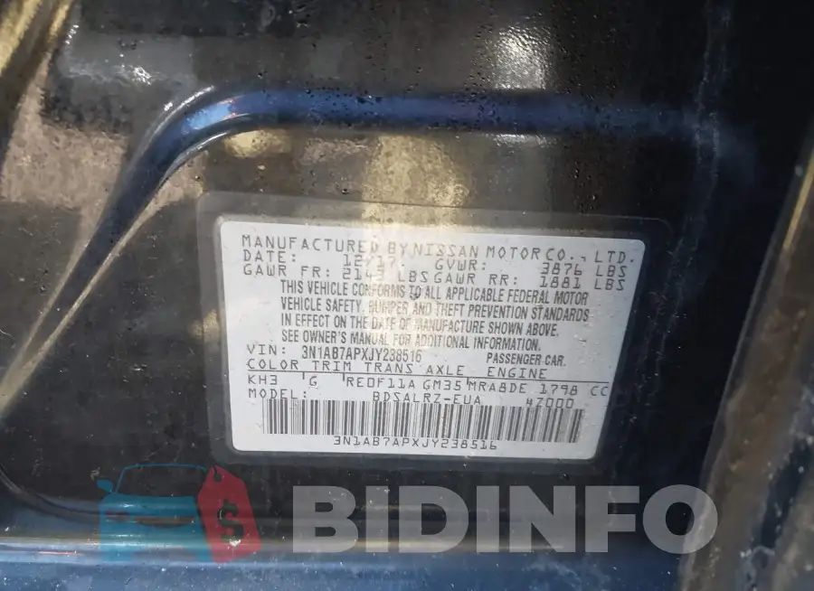 3N1AB7APXJY238516 Photo# 9
