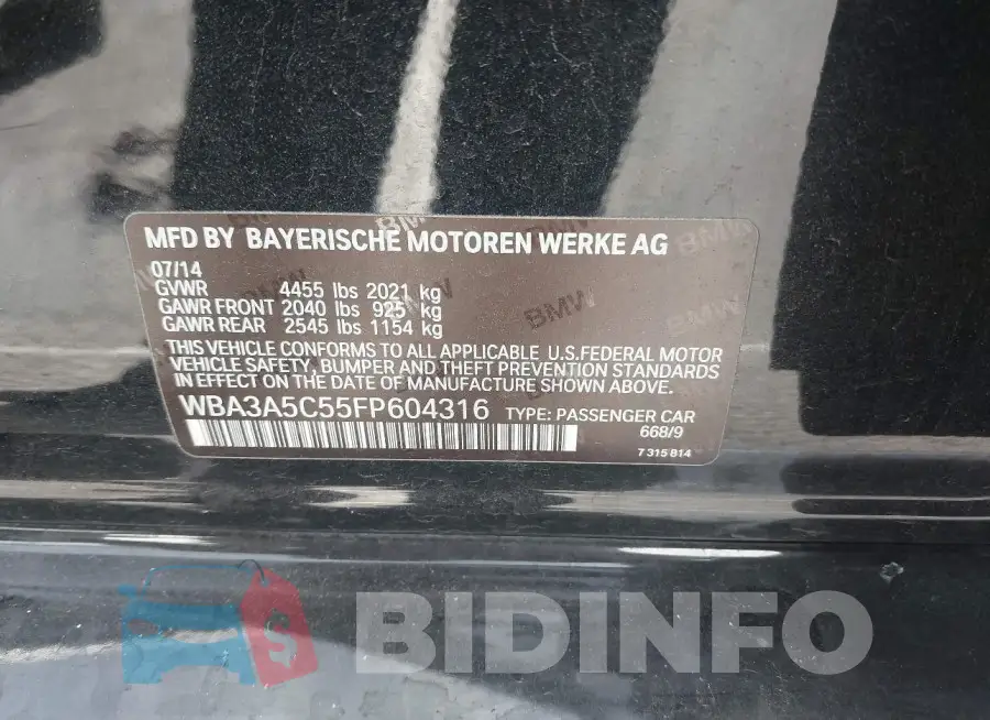WBA3A5C55FP604316 Photo# 9