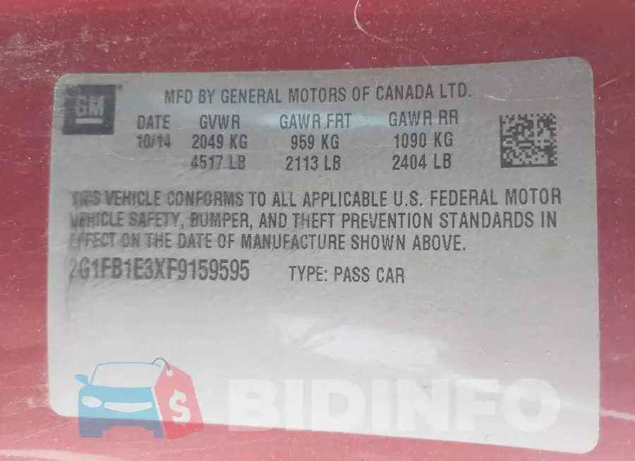 2G1FB1E3XF9159595 Photo# 9