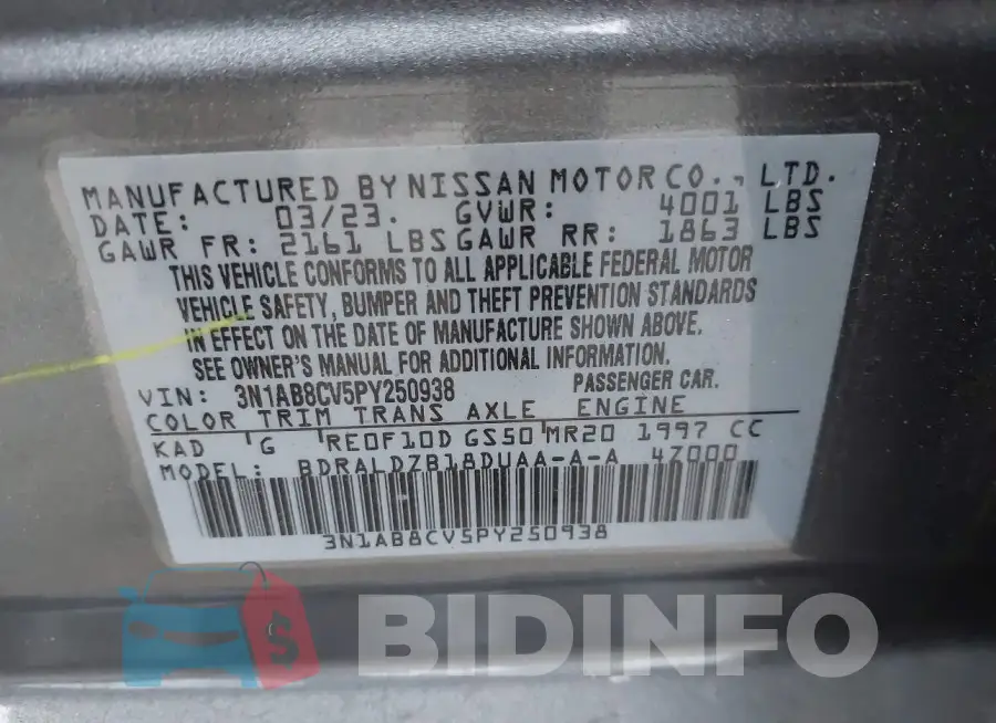 3N1AB8CV5PY250938 Photo# 9