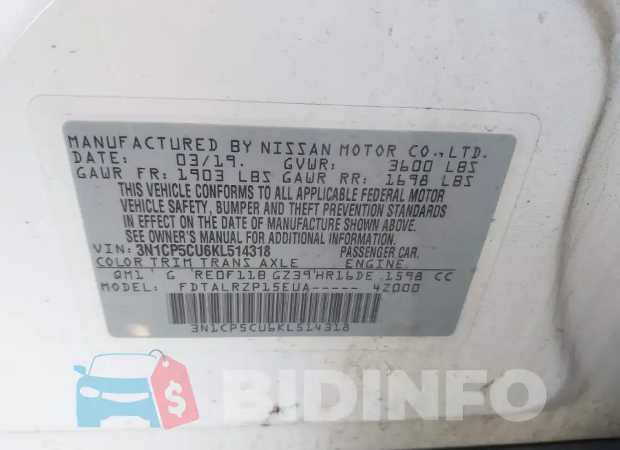 3N1CP5CU6KL514318 Photo# 9