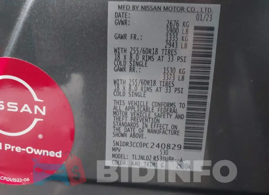 5N1DR3CC0PC240829 Photo# 9