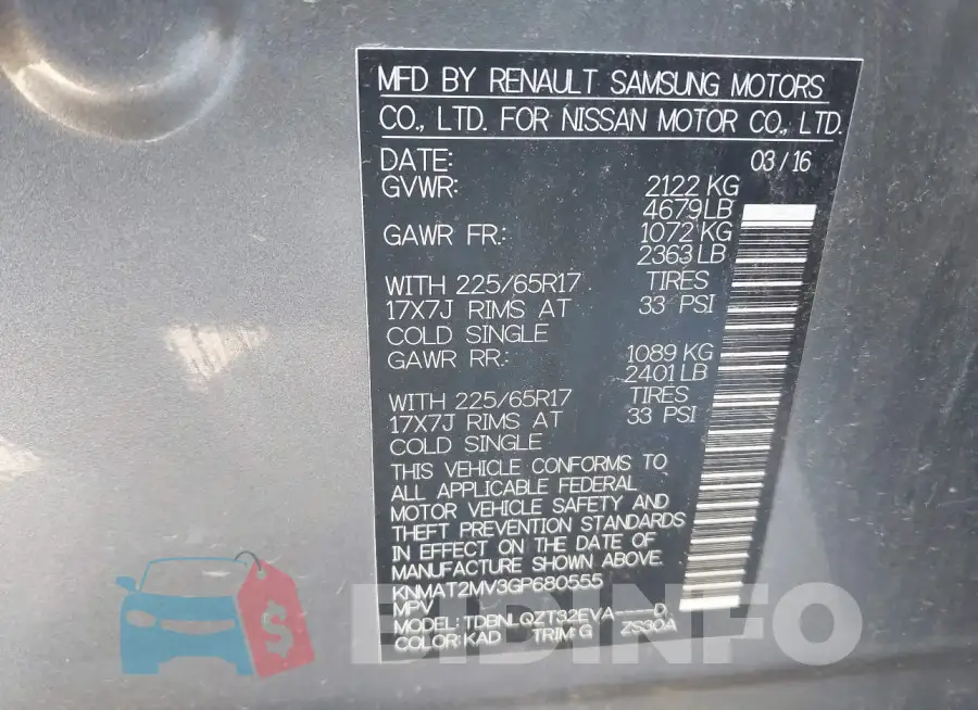 KNMAT2MV3GP680555 Photo# 9
