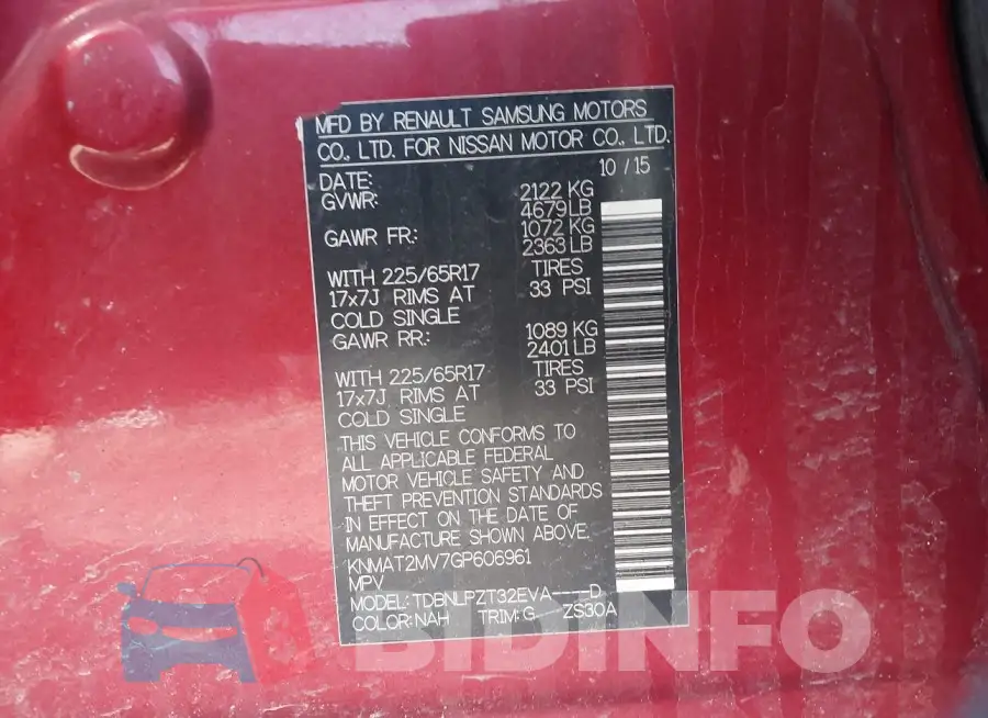 KNMAT2MV7GP606961 Photo# 9