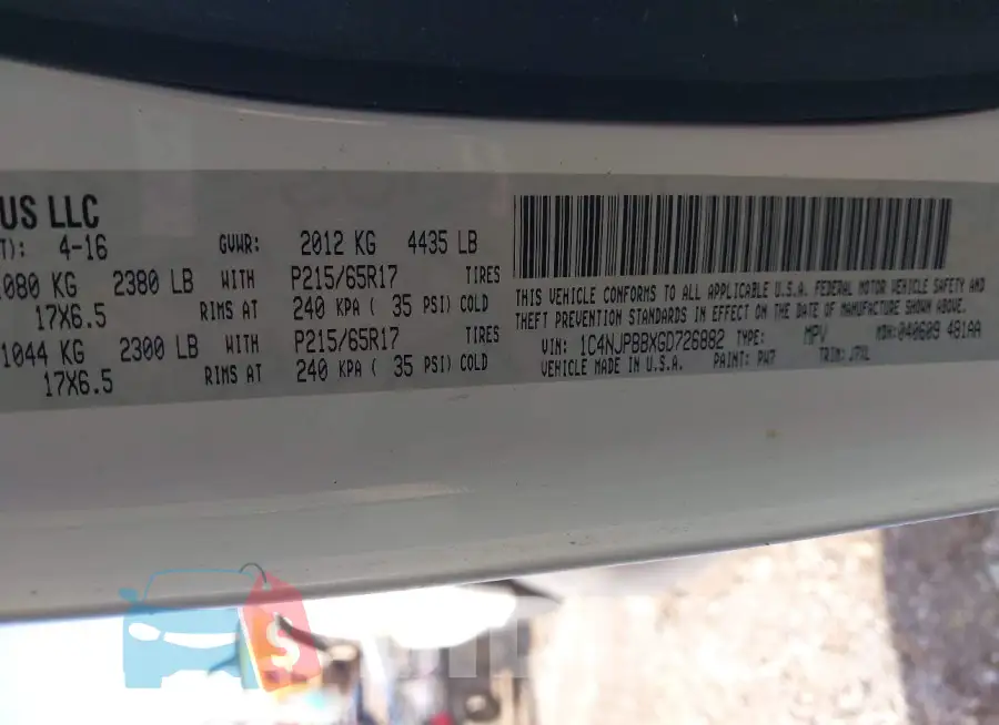 1C4NJPBBXGD726882 Photo# 9