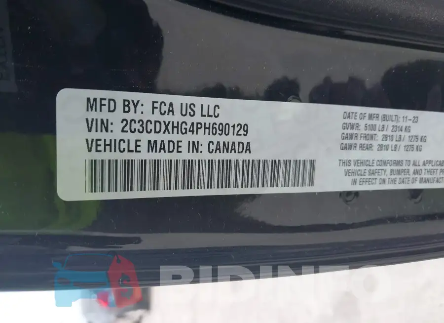 2C3CDXHG4PH690129 Photo# 9
