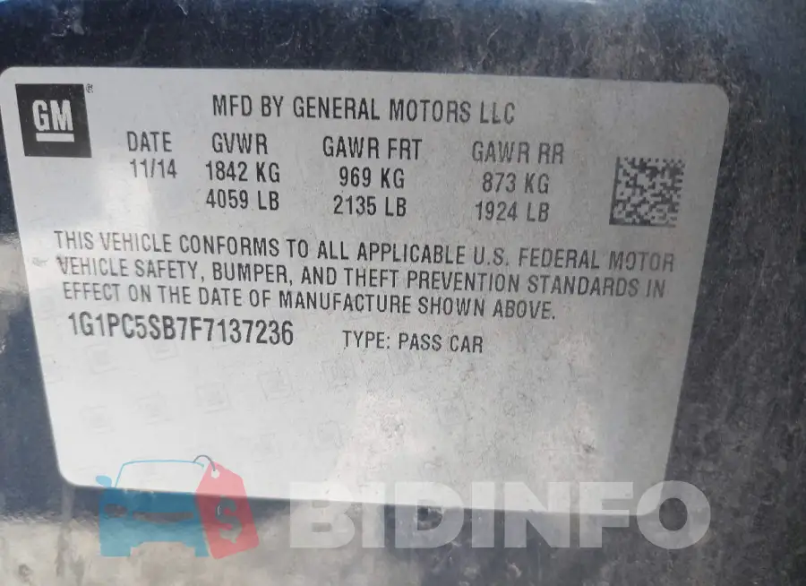 1G1PC5SB7F7137236 Photo# 9