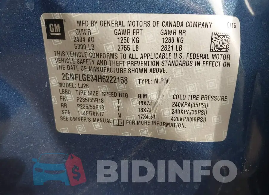 2GNFLGE34H6222158 Photo# 9