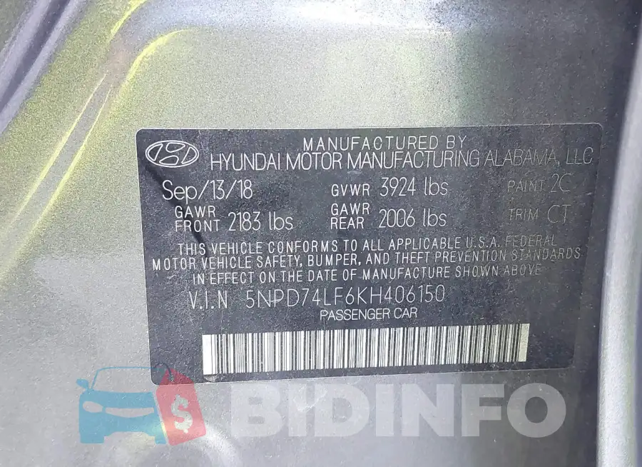 5NPD74LF6KH406150 Photo# 9