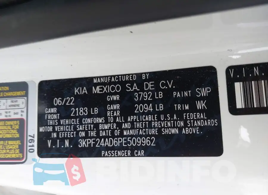 3KPF24AD6PE509962 Photo# 9