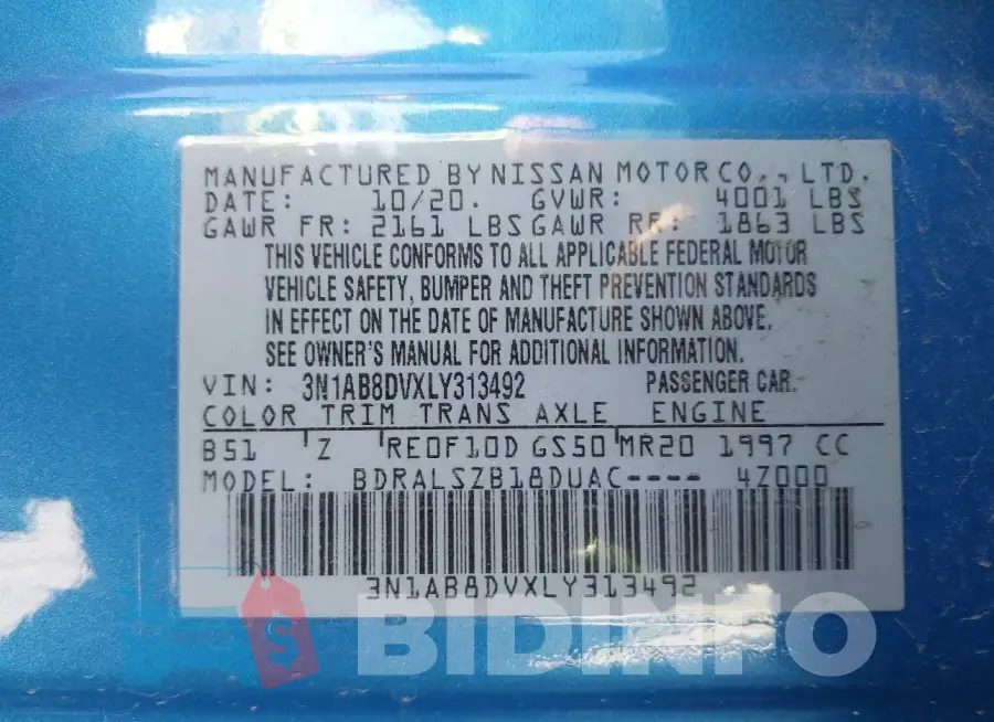 3N1AB8DVXLY313492 Photo# 9