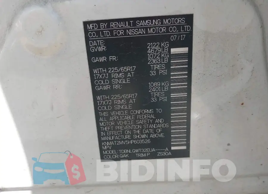 KNMAT2MV5HP603526 Photo# 9