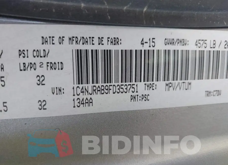 1C4NJRAB9FD353751 Photo# 9
