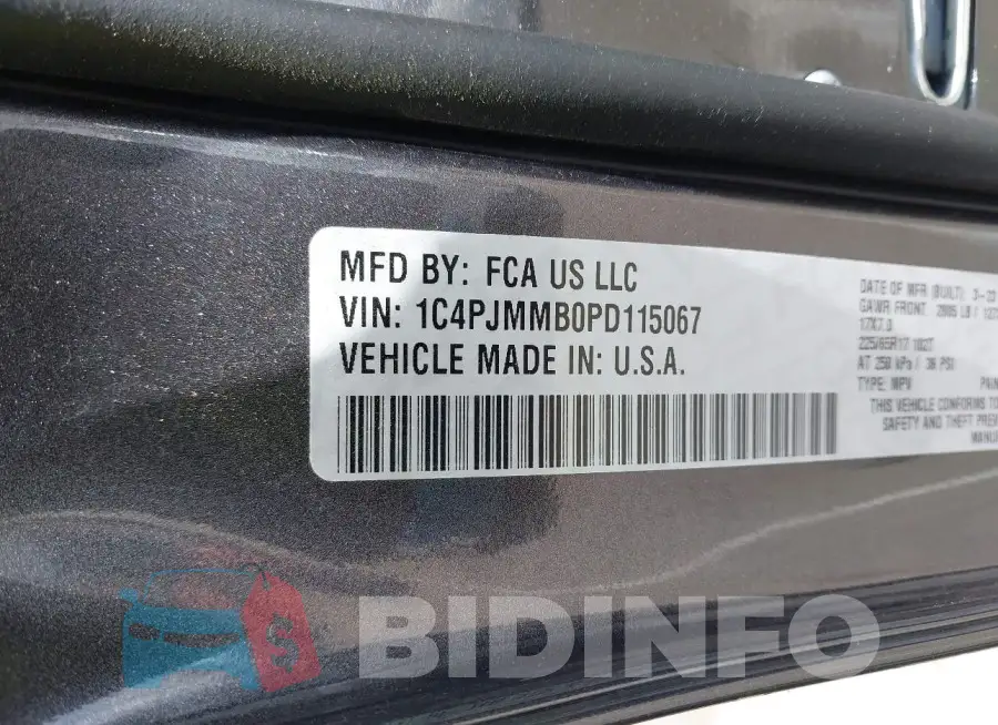 1C4PJMMB0PD115067 Photo# 9