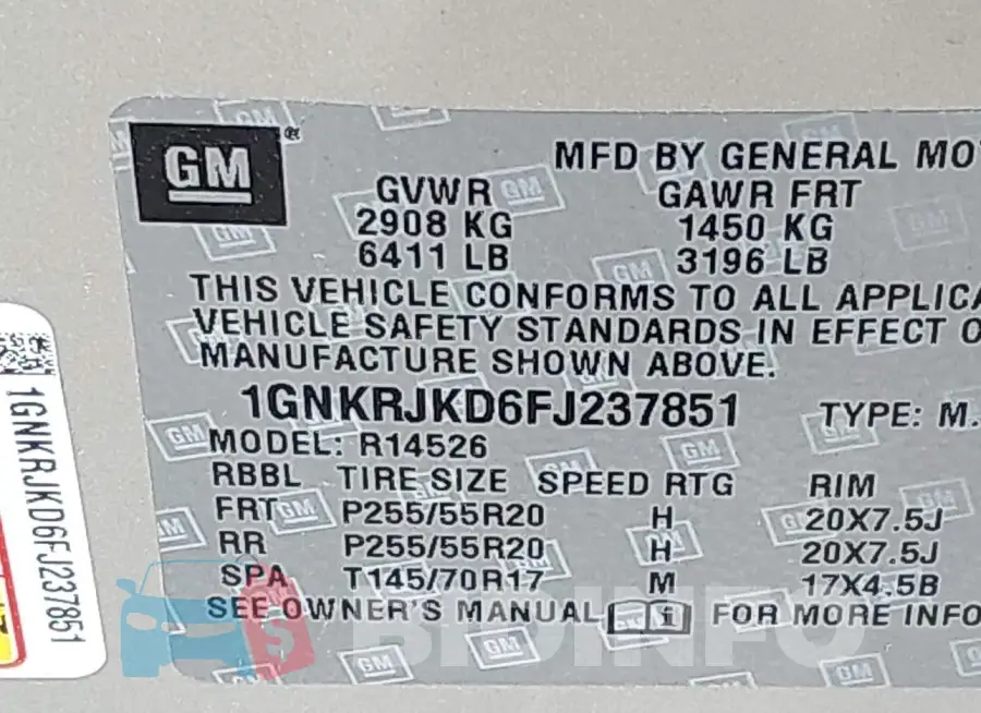 1GNKRJKD6FJ237851 Photo# 9
