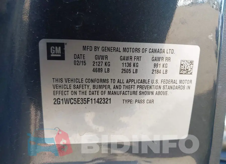 2G1WC5E35F1142321 Photo# 9