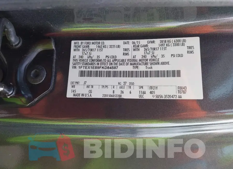 1FTEX1E89FKD84587 Photo# 9
