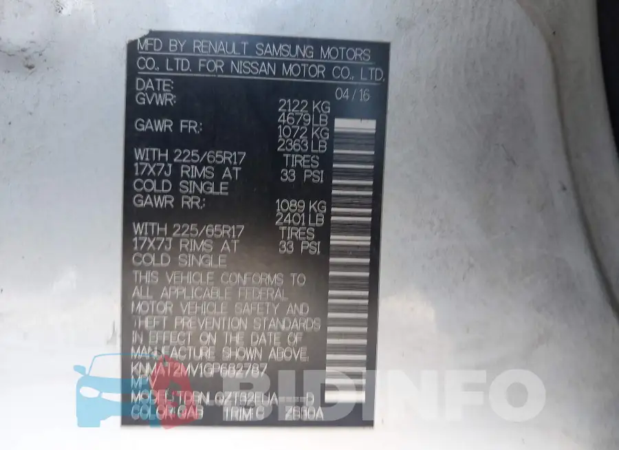 KNMAT2MV1GP682787 Photo# 9
