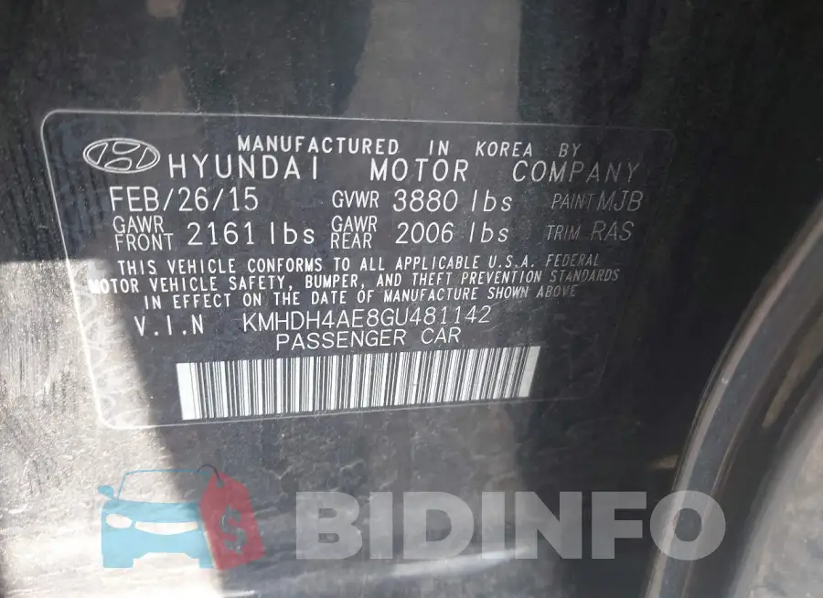 KMHDH4AE8GU481142 Photo# 9