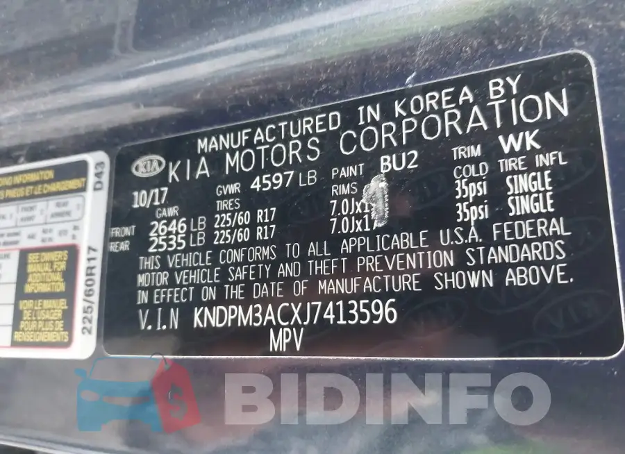 KNDPM3ACXJ7413596 Photo# 9
