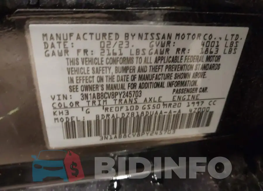 3N1AB8CV8PY245703 Photo# 9