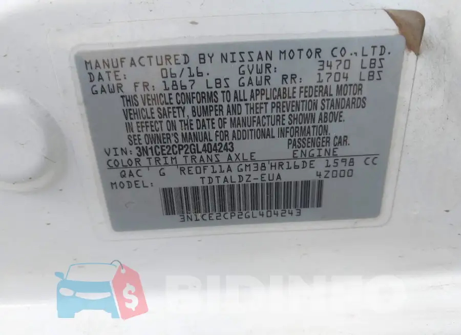 3N1CE2CP2GL404243 Photo# 9