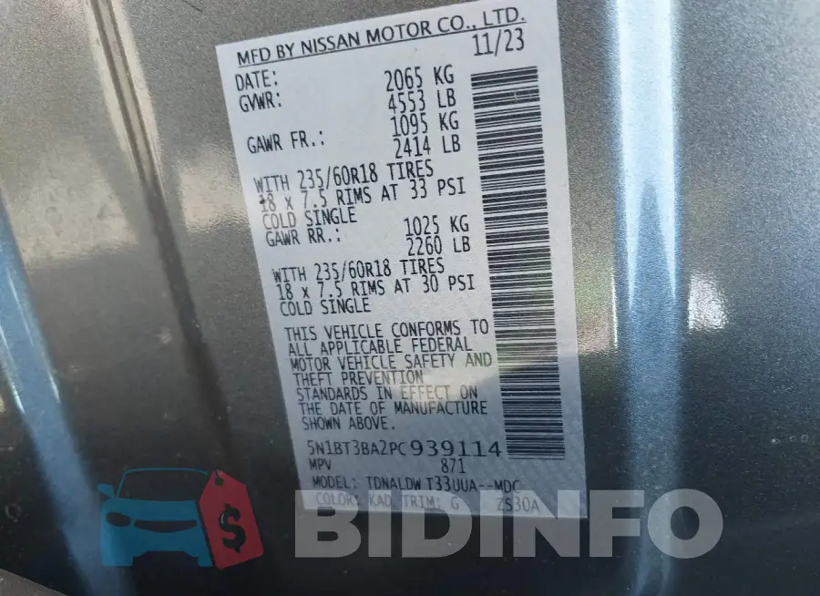 5N1BT3BA2PC939114 Photo# 9