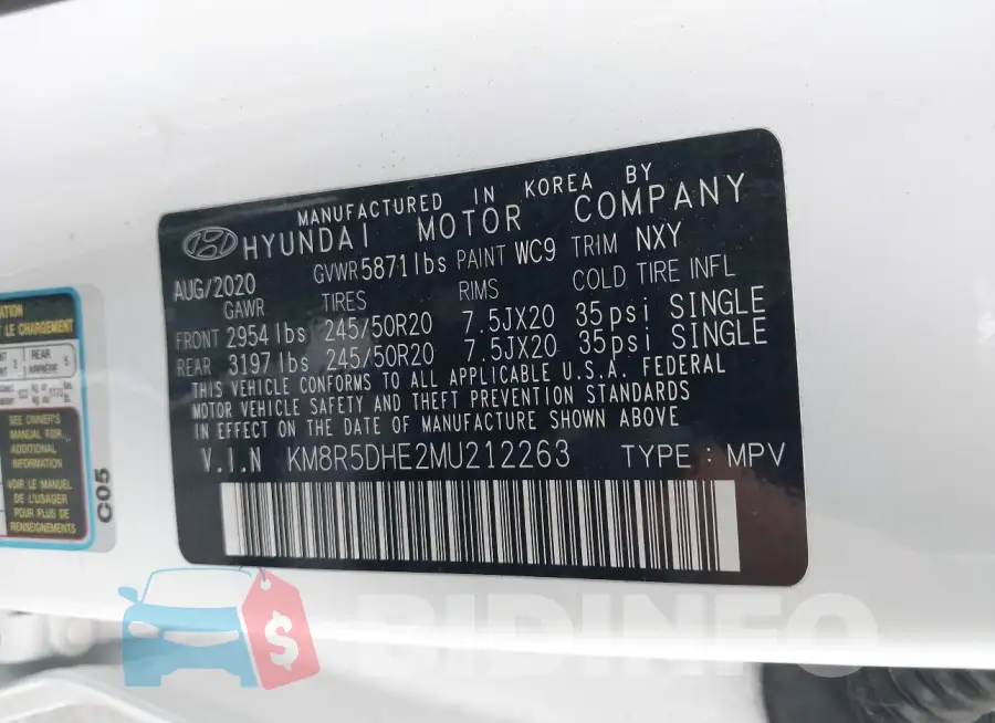 KM8R5DHE2MU212263 Photo# 9