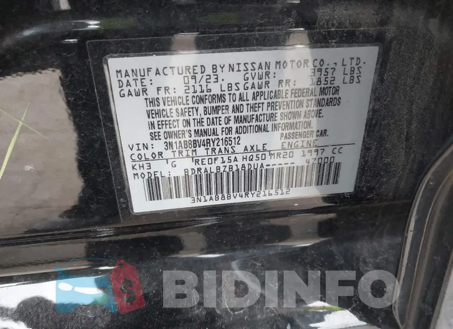 3N1AB8BV4RY216512 Photo# 9