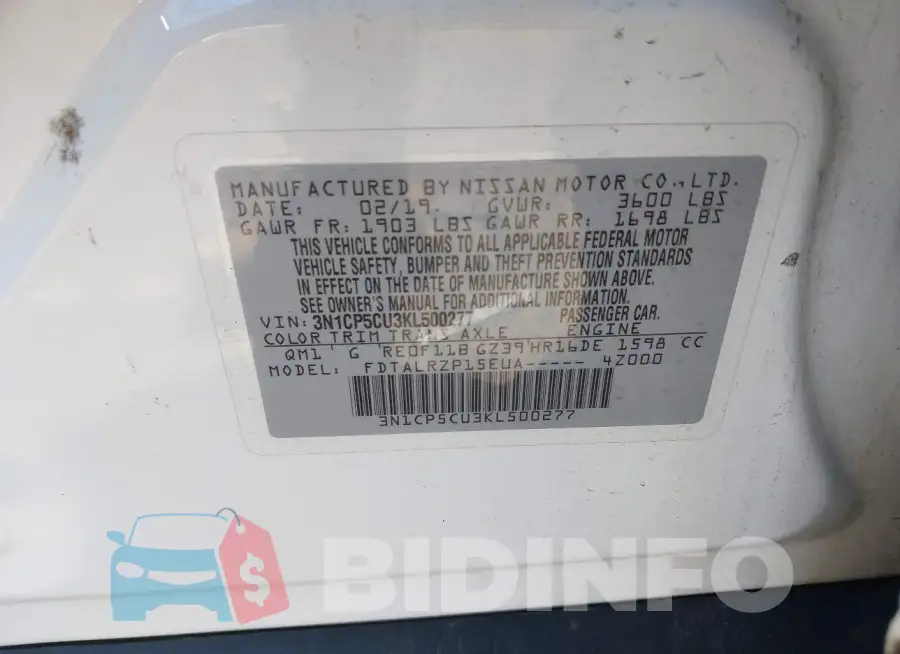 3N1CP5CU3KL500277 Photo# 8