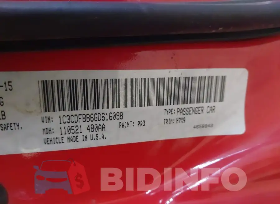 1C3CDFBB6GD616098 Photo# 9