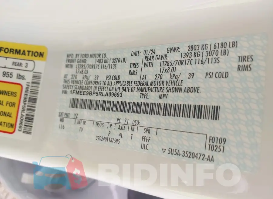 1FMEE9BP5RLA09693 Photo# 9