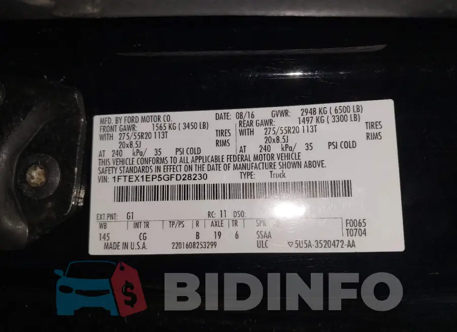 1FTEX1EP5GFD28230 Photo# 9