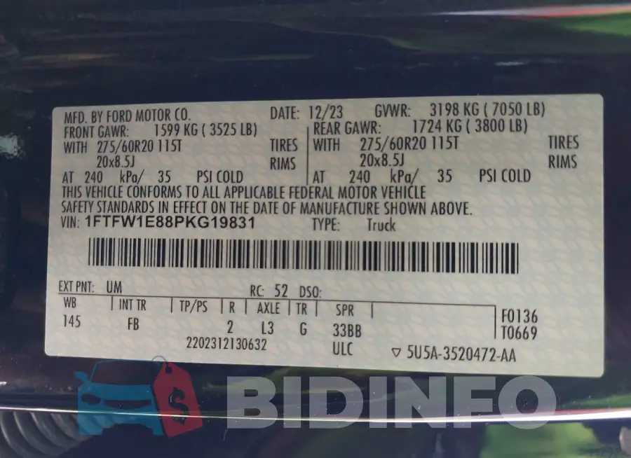 1FTFW1E88PKG19831 Photo# 9