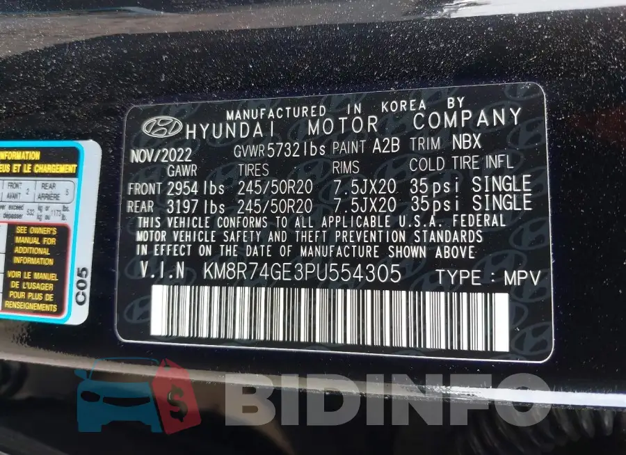 KM8R74GE3PU554305 Photo# 9