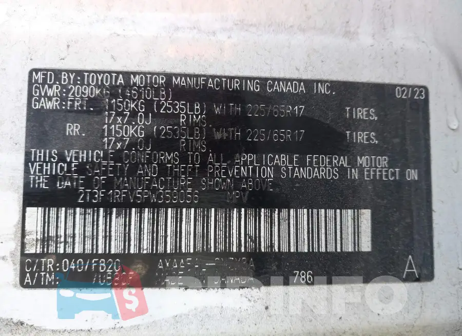 2T3F1RFV5PW359056 Photo# 9
