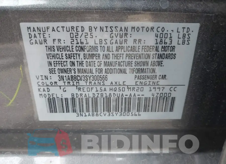 3N1AB8CV3SY300566 Photo# 9