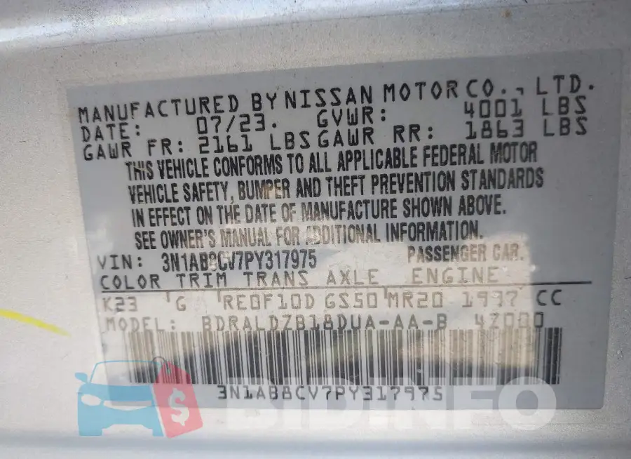 3N1AB8CV7PY317975 Photo# 9