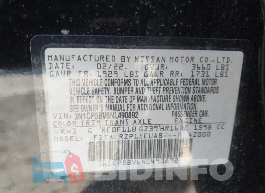 3N1CP5BV6NL490892 Photo# 9