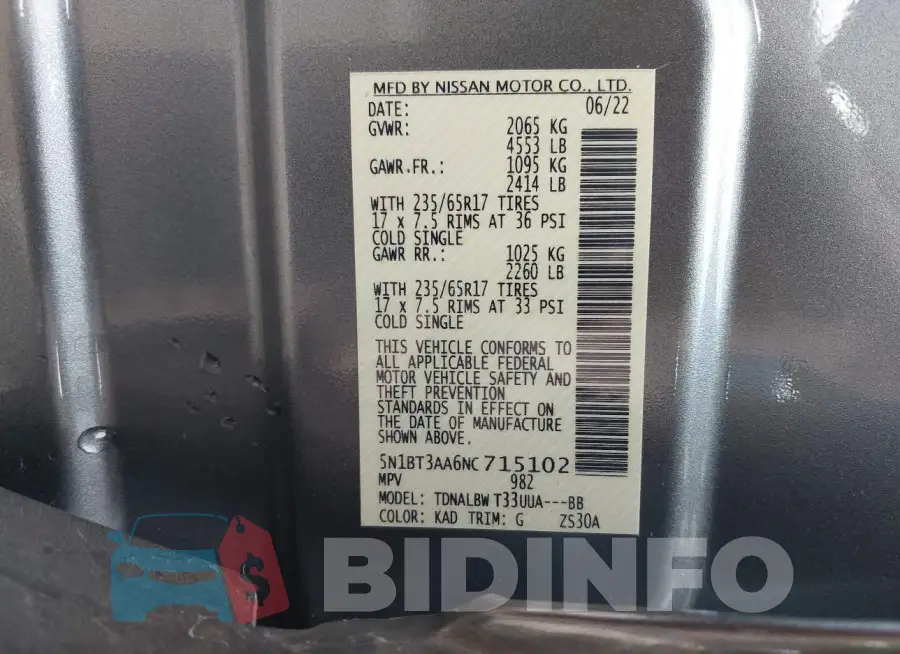5N1BT3AA6NC715102 Photo# 9