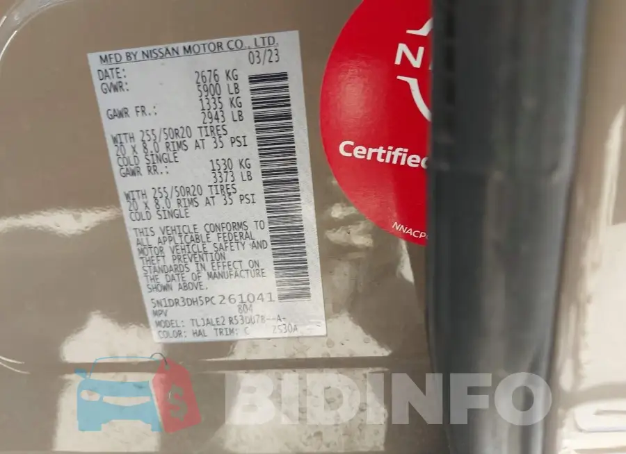 5N1DR3DH5PC261041 Photo# 9