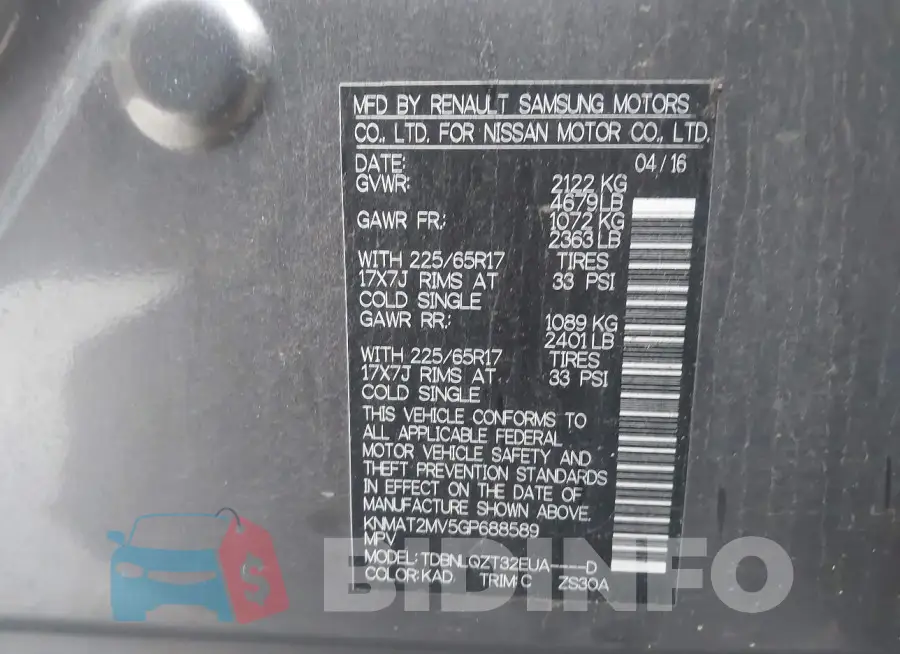 KNMAT2MV5GP688589 Photo# 9