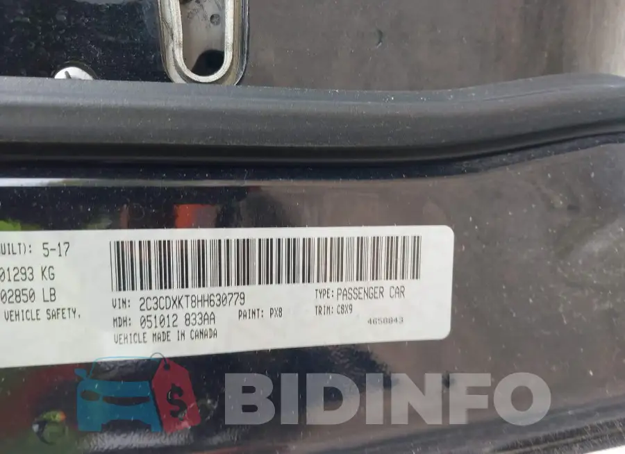 2C3CDXKT8HH630779 Photo# 9